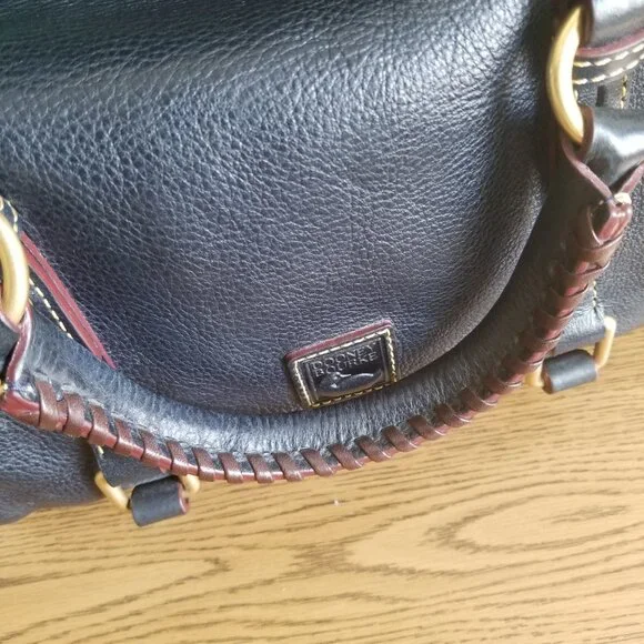 DOONEY & BOURKE FLORENTINE MICRO SATCHEL NAVY BLUE LEATHER - Picture 3 of 14